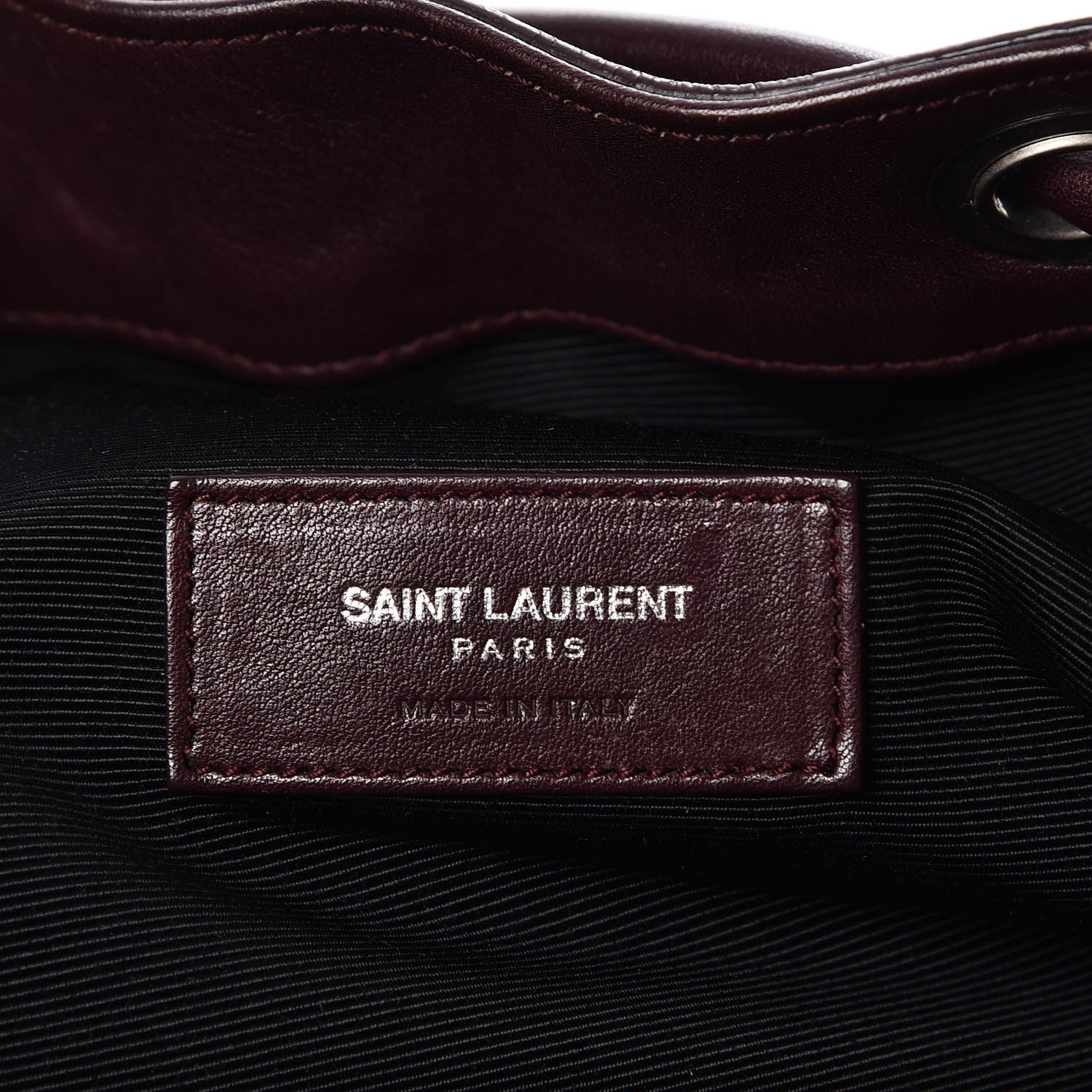 Saint Laurent Calfskin Medium Rider Bucket Bag Bordeaux 6 of 7