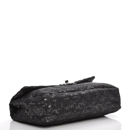 Chanel Hidden Sequin Maxi Flap Black 4 of 7