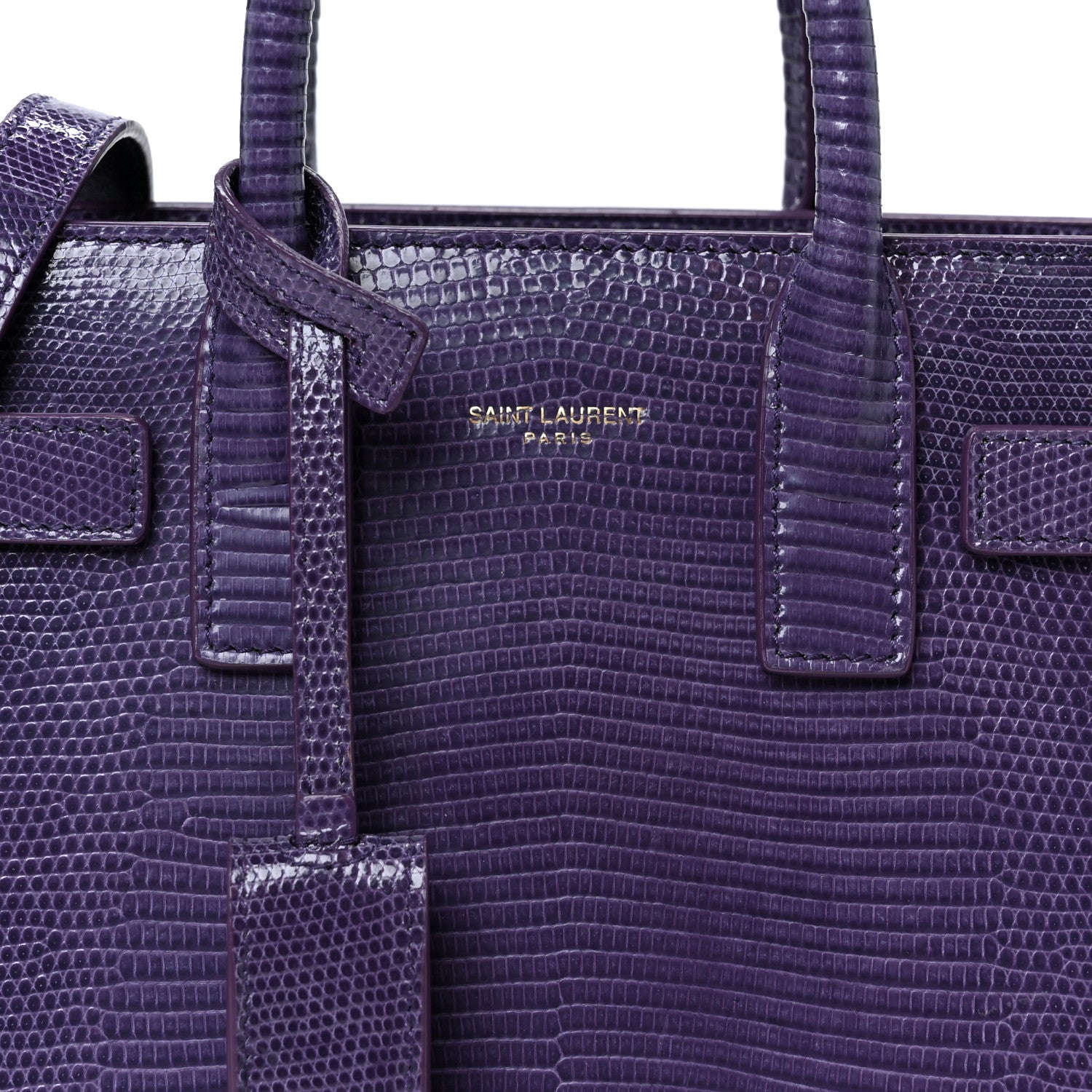 Saint Laurent Lizard Calfskin Embossed Nano Sac De Jour Bright Bright Lilas 7 of 9