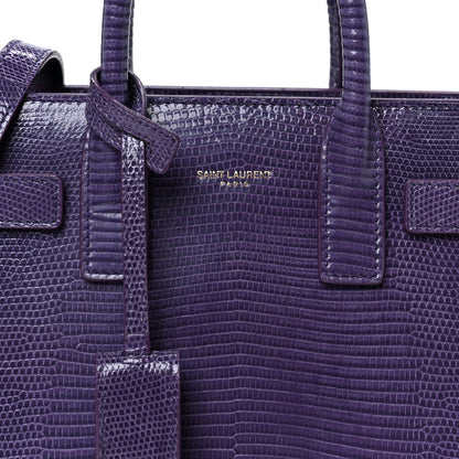 Saint Laurent Lizard Calfskin Embossed Nano Sac De Jour Bright Bright Lilas 7 of 9