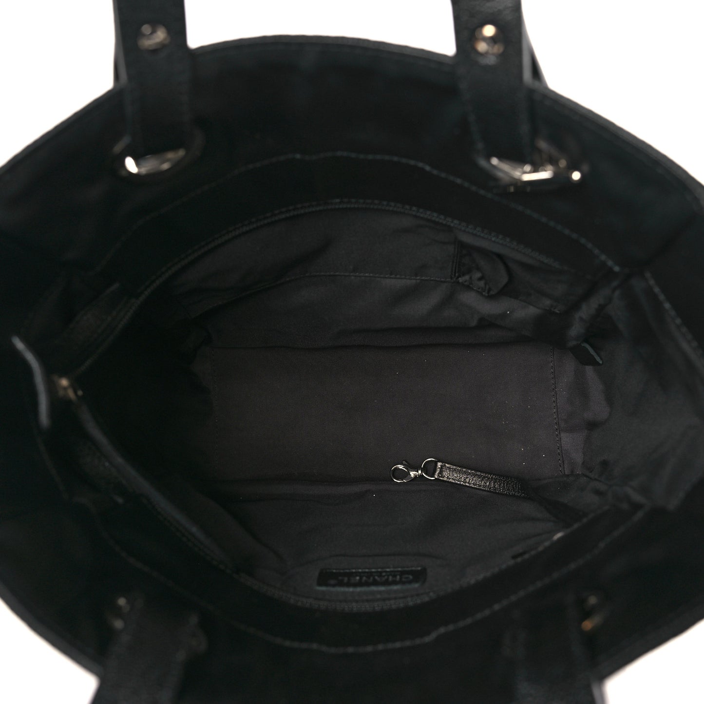 Coated Canvas Quilted Small Paris Biarritz Tote Black