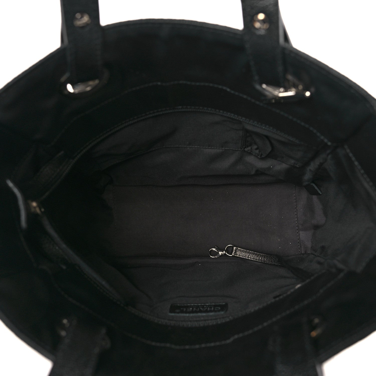 Chanel Coated Canvas Quilted Small Paris Biarritz Tote Black 5 of 9