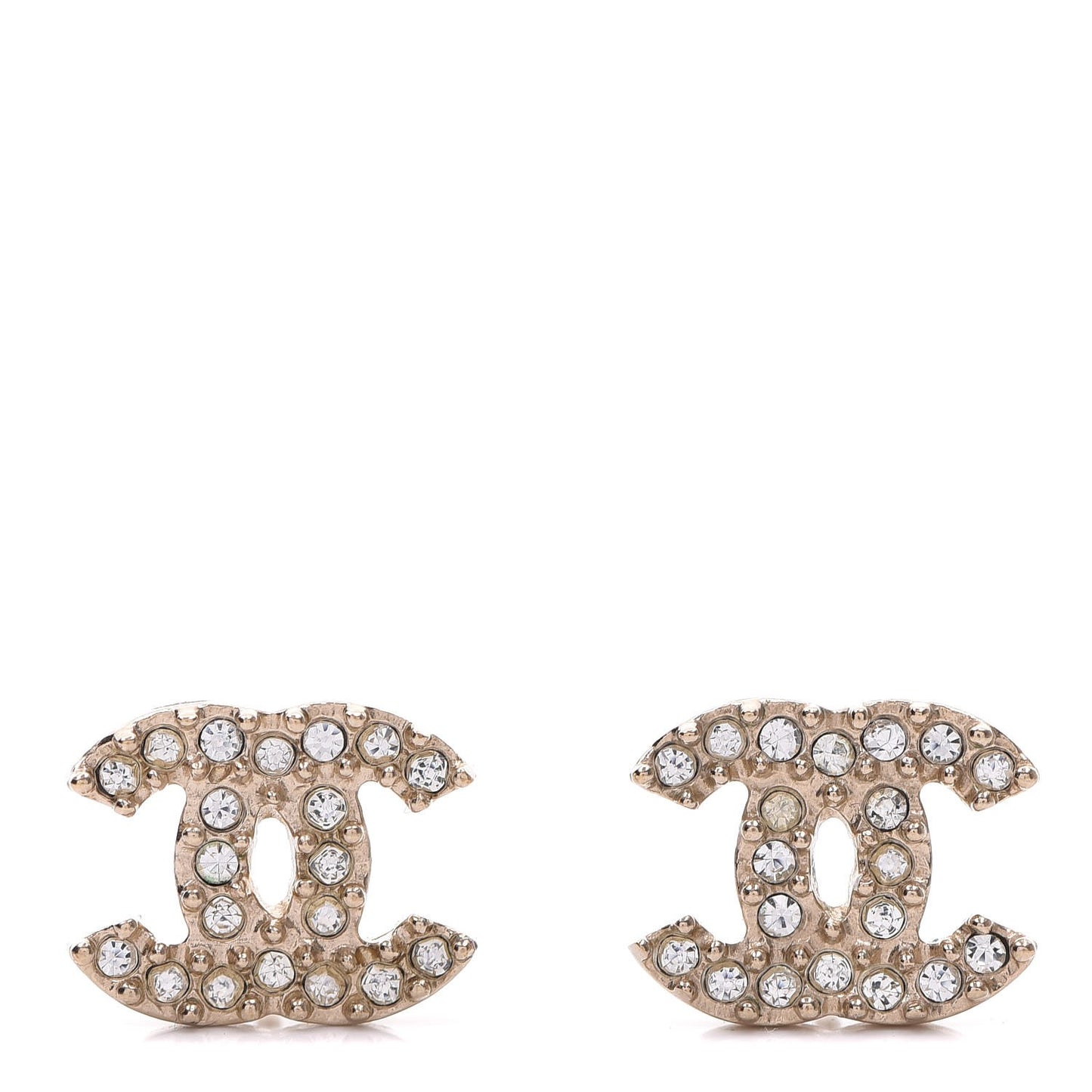 Crystal CC Earrings Light Gold