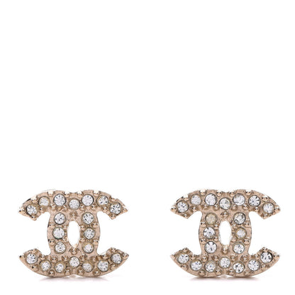 Chanel Crystal CC Earrings Light Gold 1 of 4