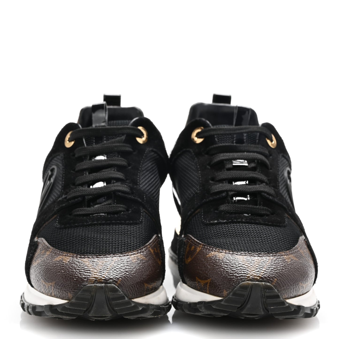 Suede Monogram Run Away Sneakers 38 Black