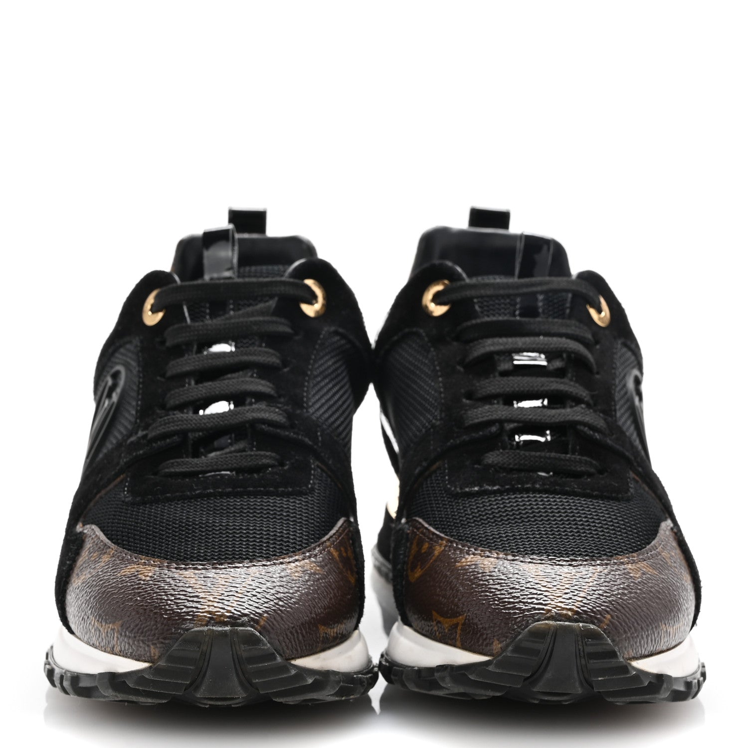 Louis Vuitton Suede Monogram Run Away Sneakers 38 Black 3 of 9