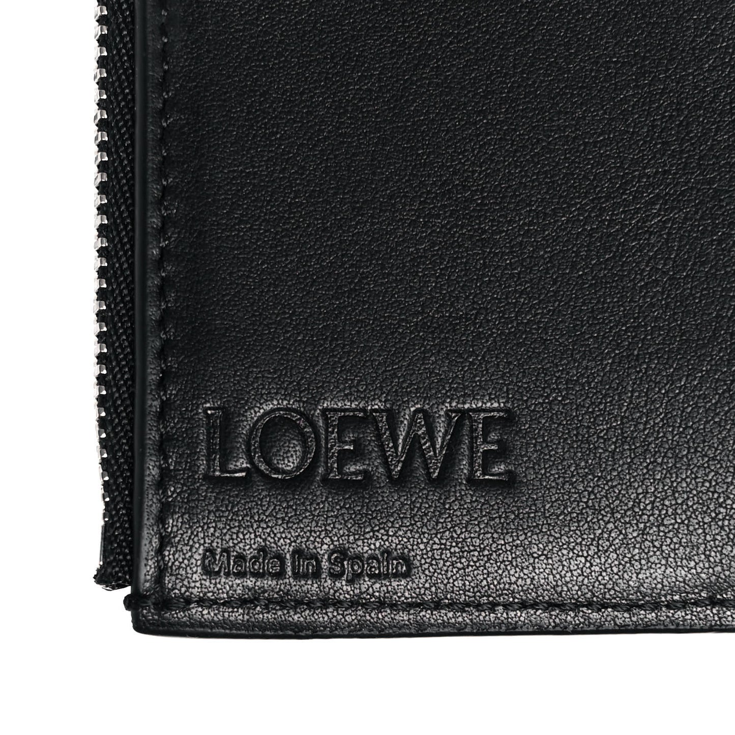 Grained Calfskin Small Vertical Wallet Black