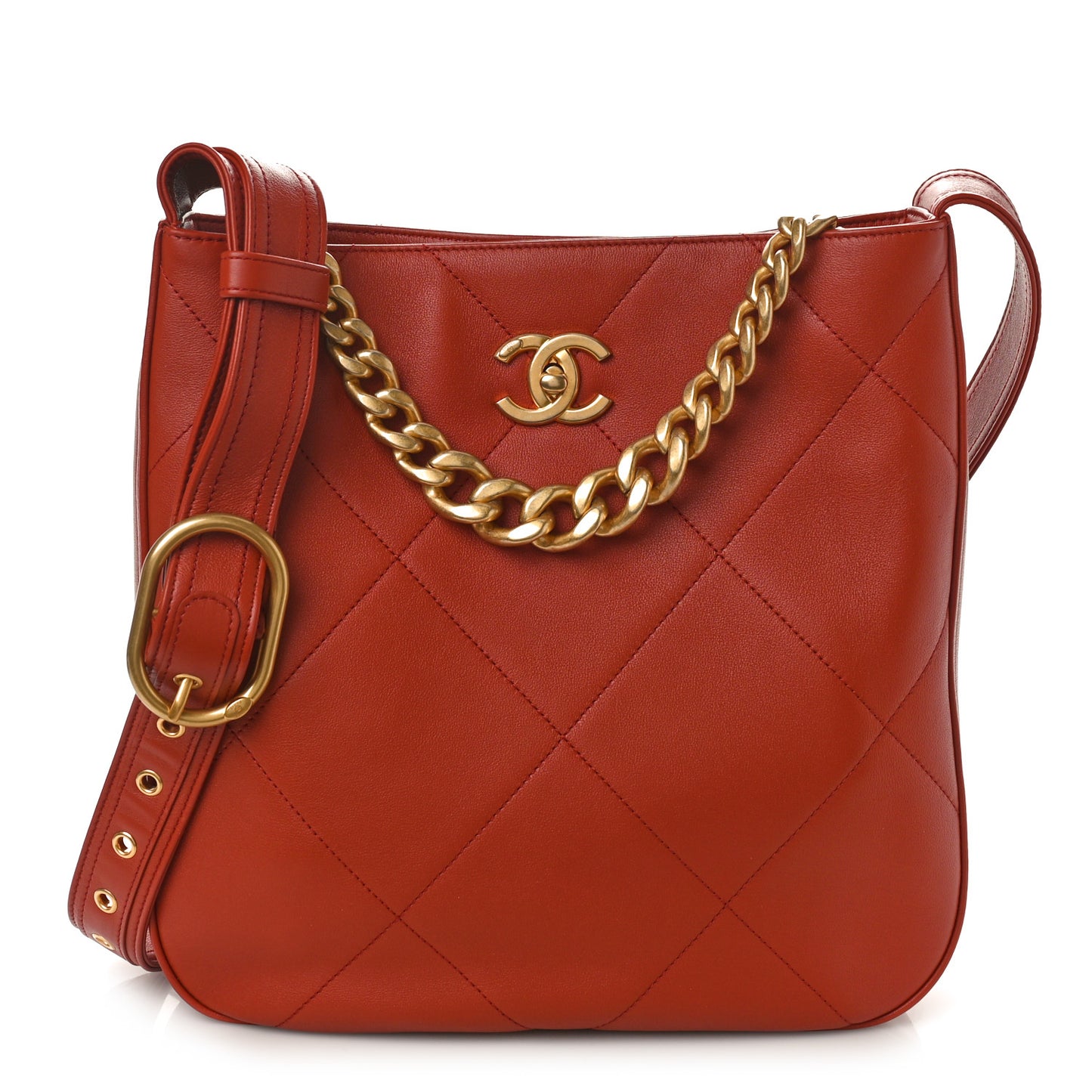 Calfskin Stitched Easy Mood Hobo Brown