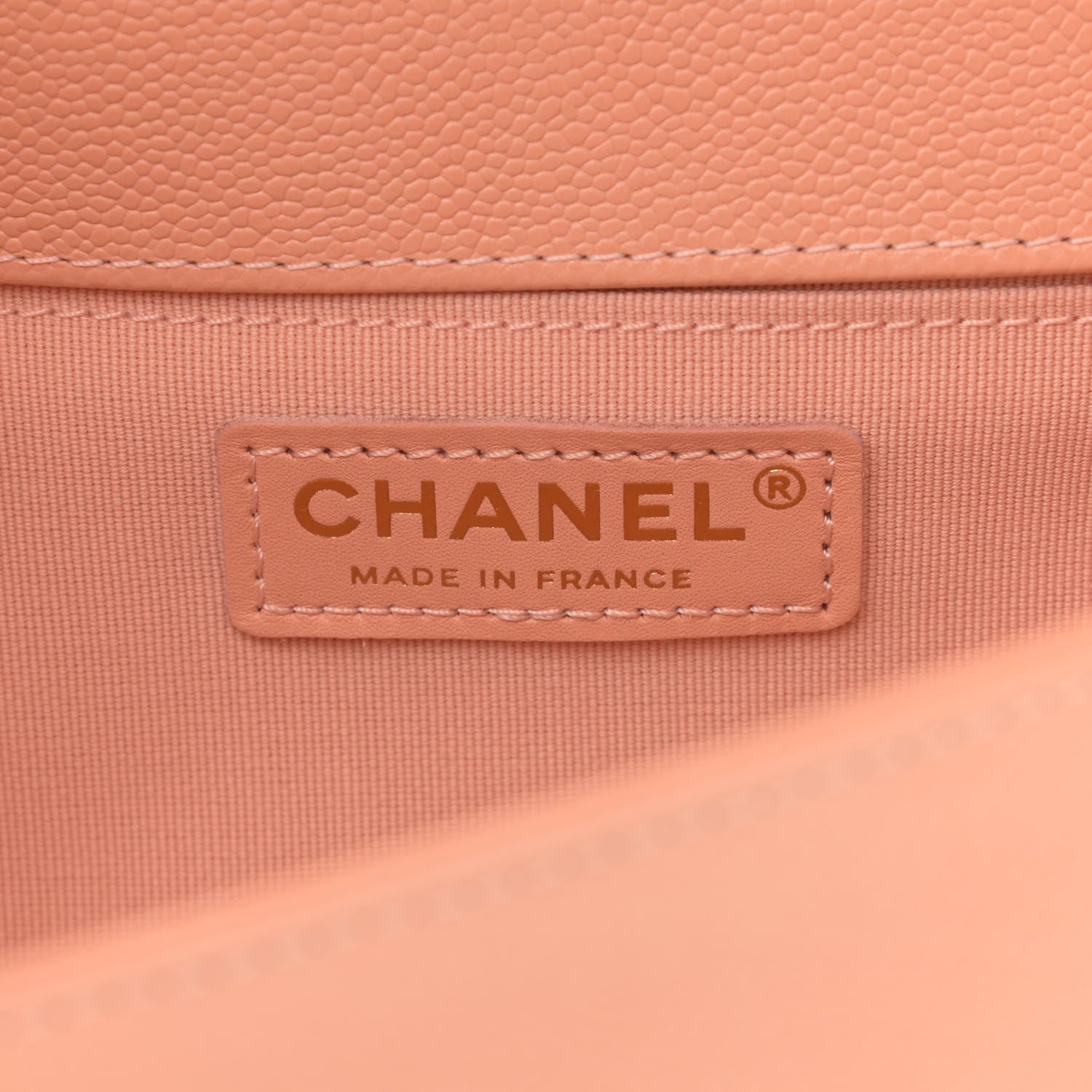Chanel Caviar Chevron Quilted Medium Boy Flap Light Orange 6 of 11