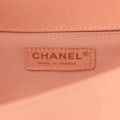 Chanel Caviar Chevron Quilted Medium Boy Flap Light Orange 6 of 11