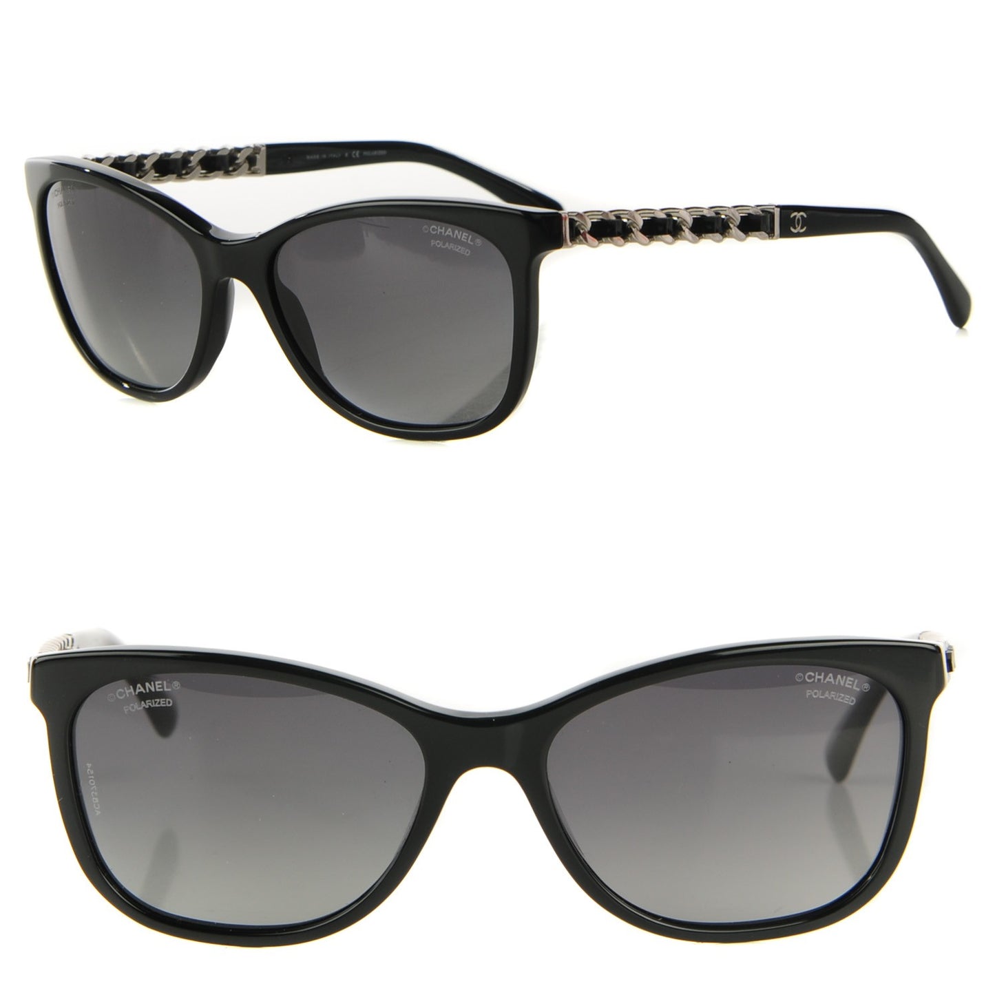 Cat Eye Chain Sunglasses 5260-Q Black