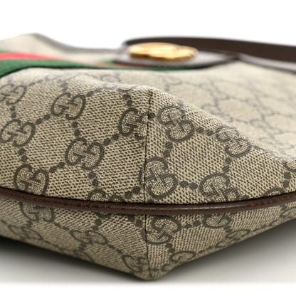 Gucci GG Supreme Monogram Web Small Ophidia Half Moon Hobo Brown 10 of 10