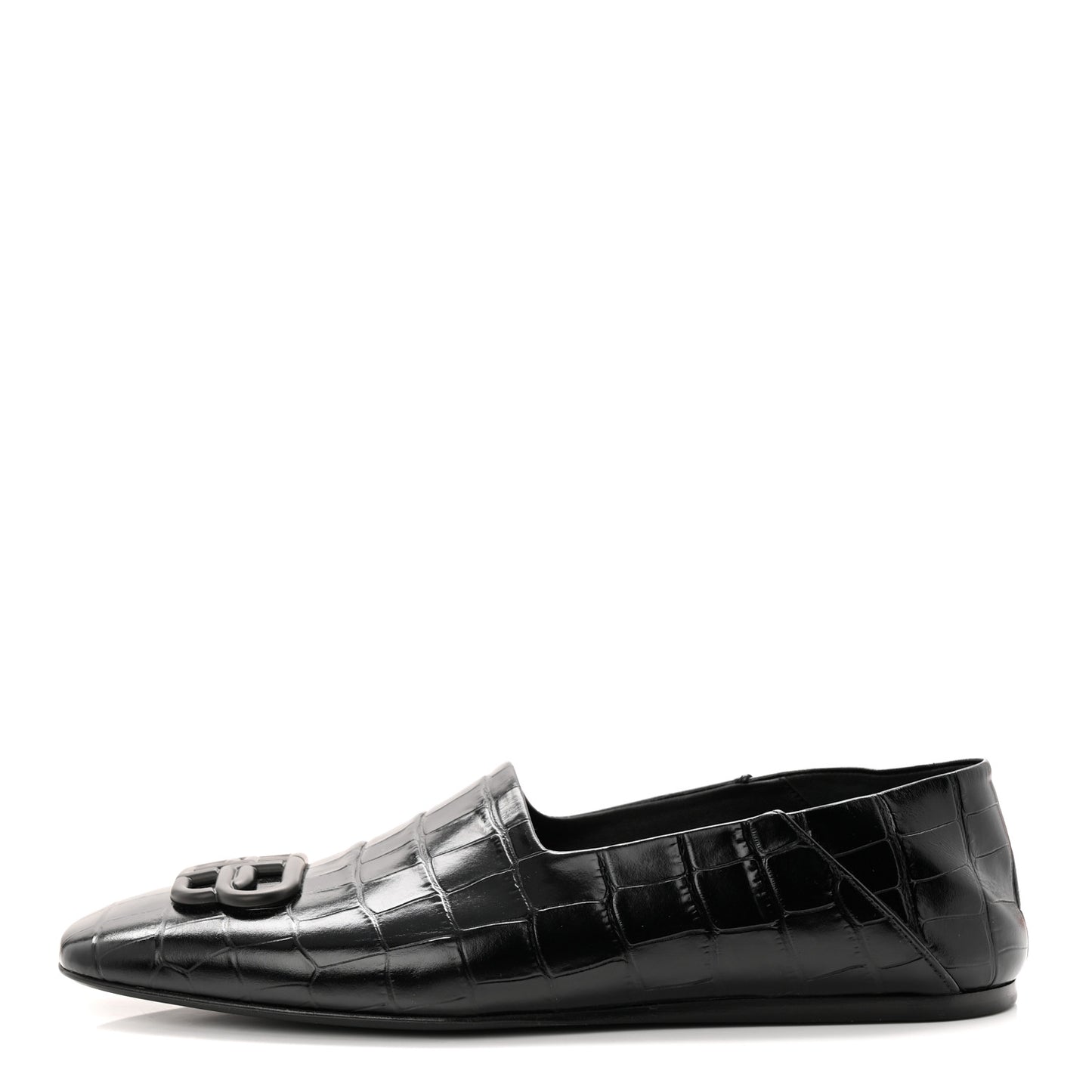 Calfskin Crocodile Embossed Cozy BB Loafer 39 Black
