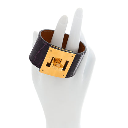 Hermes Shiny Alligator Kelly Dog Cuff Amethyst 2 of 5