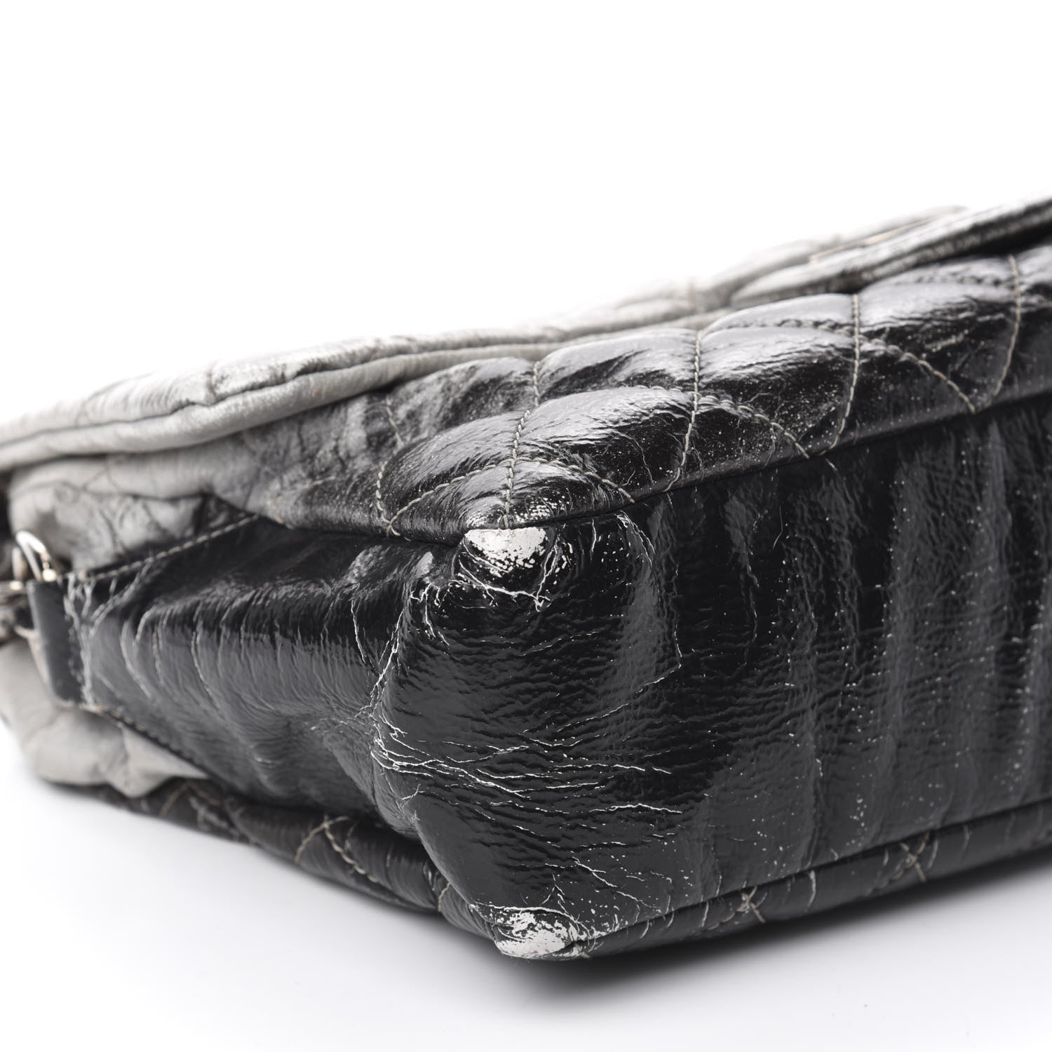 Chanel Vinyl Quilted Jumbo Melrose Degrade Flap Black 6 of 16