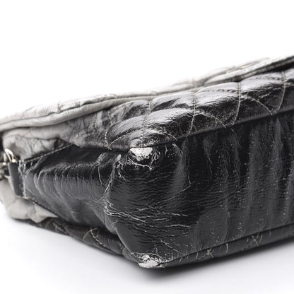 Chanel Vinyl Quilted Jumbo Melrose Degrade Flap Black 6 of 16
