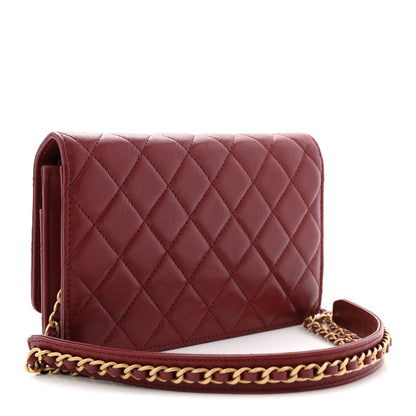 Chanel Lambskin Quilted Infinity Wallet On Chain WOC Burgundy 3 of 11