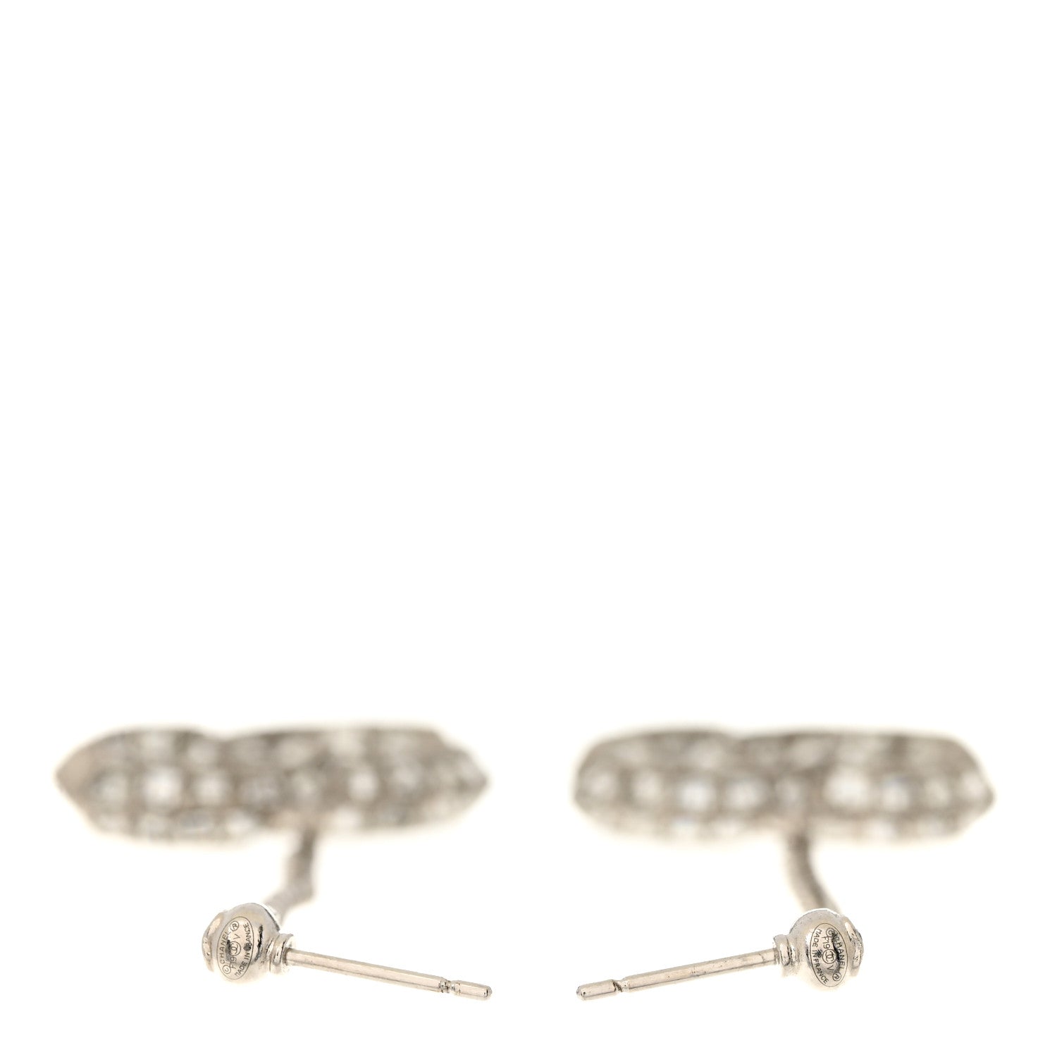 Chanel Baguette Crystal CC Drop Earrings Silver 3 of 4