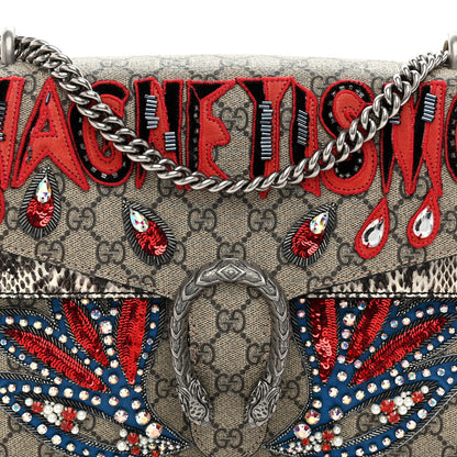 Gucci GG Supreme Monogram Snakeskin Crystal Magnetismo Embroidered Medium Dionysus Shoulder Bag 8 of 10