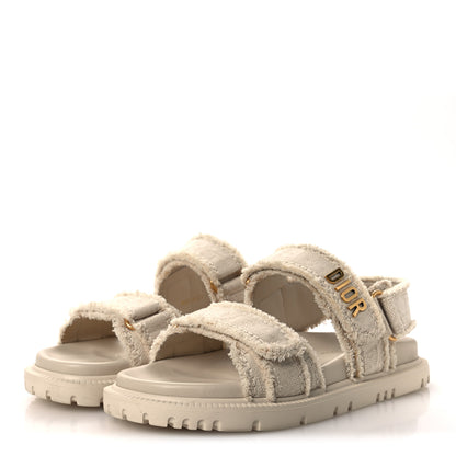 Christian Dior Cotton Dioract 10mm Sandals 36 Natural 5 of 12