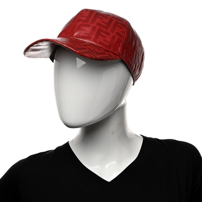 Fendi Glazed Fabric FF Baseball Hat Rosso 2 of 8