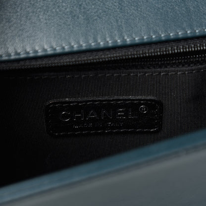Chanel Calfskin Embossed New Medium Cordoba Boy Flap Green 9 of 11