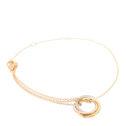 Cartier 18K Pink Yellow White Gold Diamond Trinity Bracelet 1 of 5