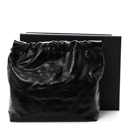 Chanel Shiny Calfskin Quilted Small Chanel 22 So Black 12 of 12