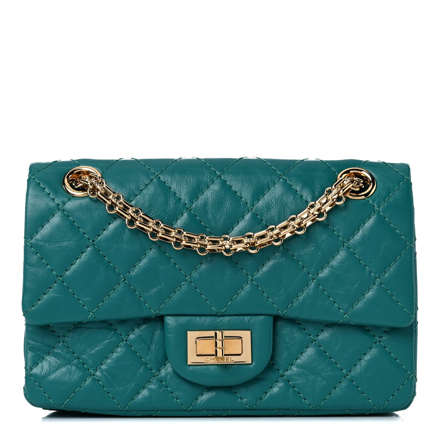 Chanel Aged Calfskin Quilted 2.55 Reissue Mini Flap Green 1 of 10
