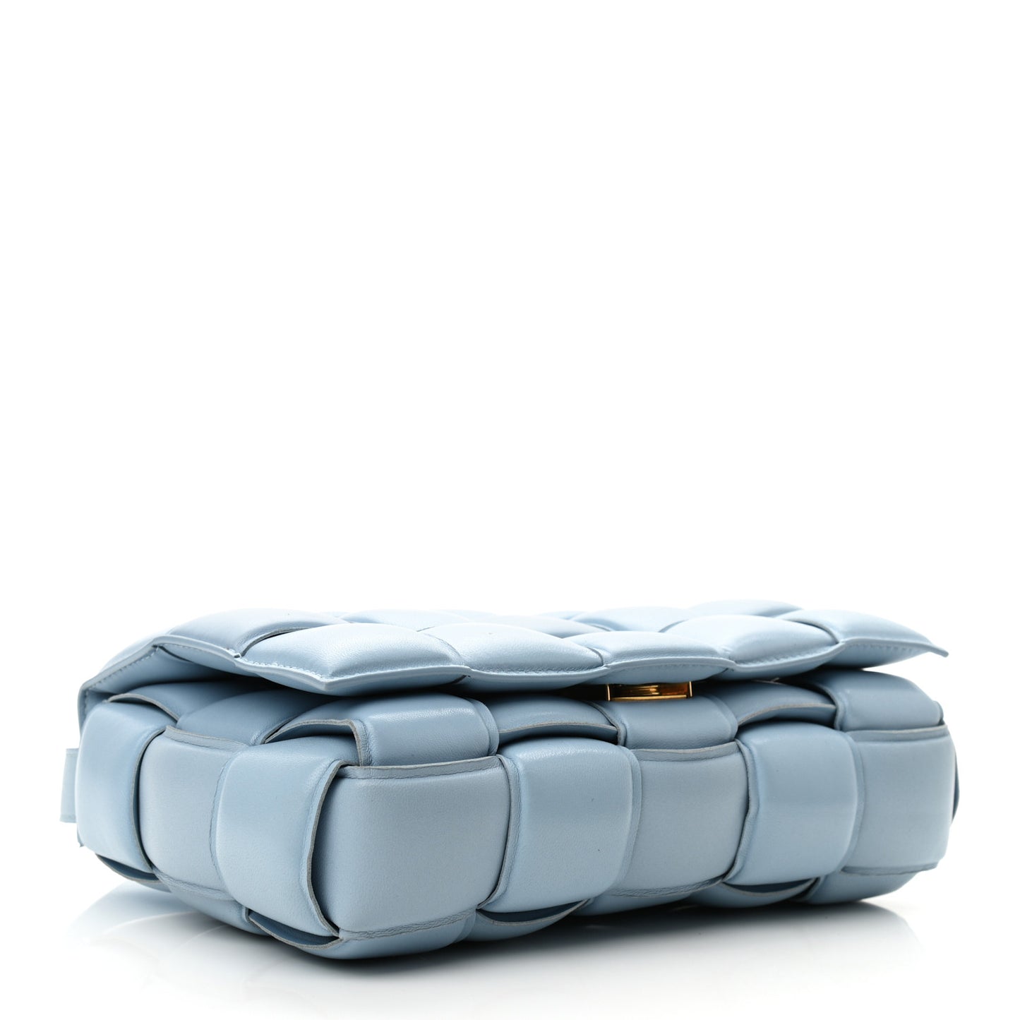 Nappa Maxi Intreccio Padded Cassette Crossbody Bag Ice