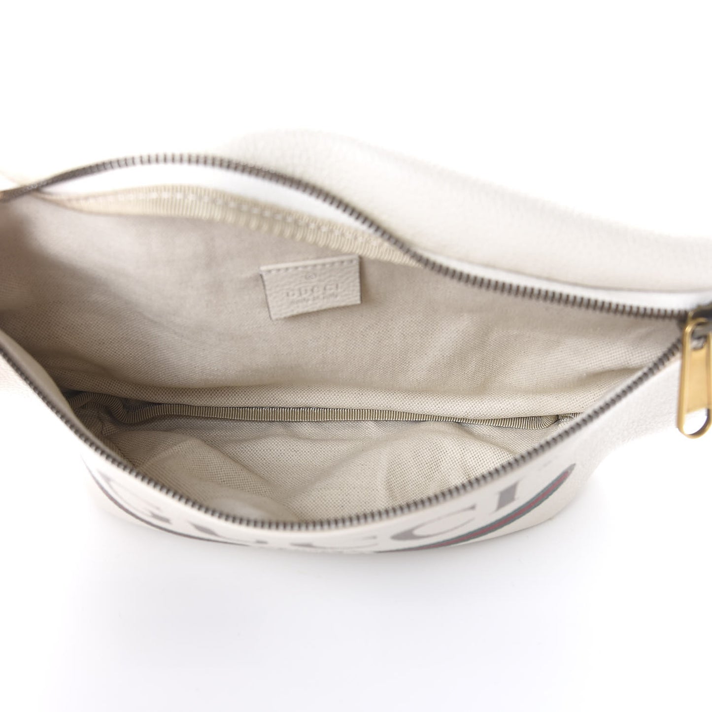 Grained Calfskin Logo Belt Bag White