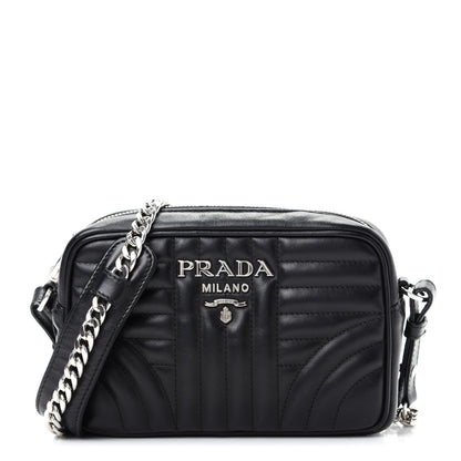 Prada Soft Calfskin Diagramme Crossbody Bag Black 1 of 9