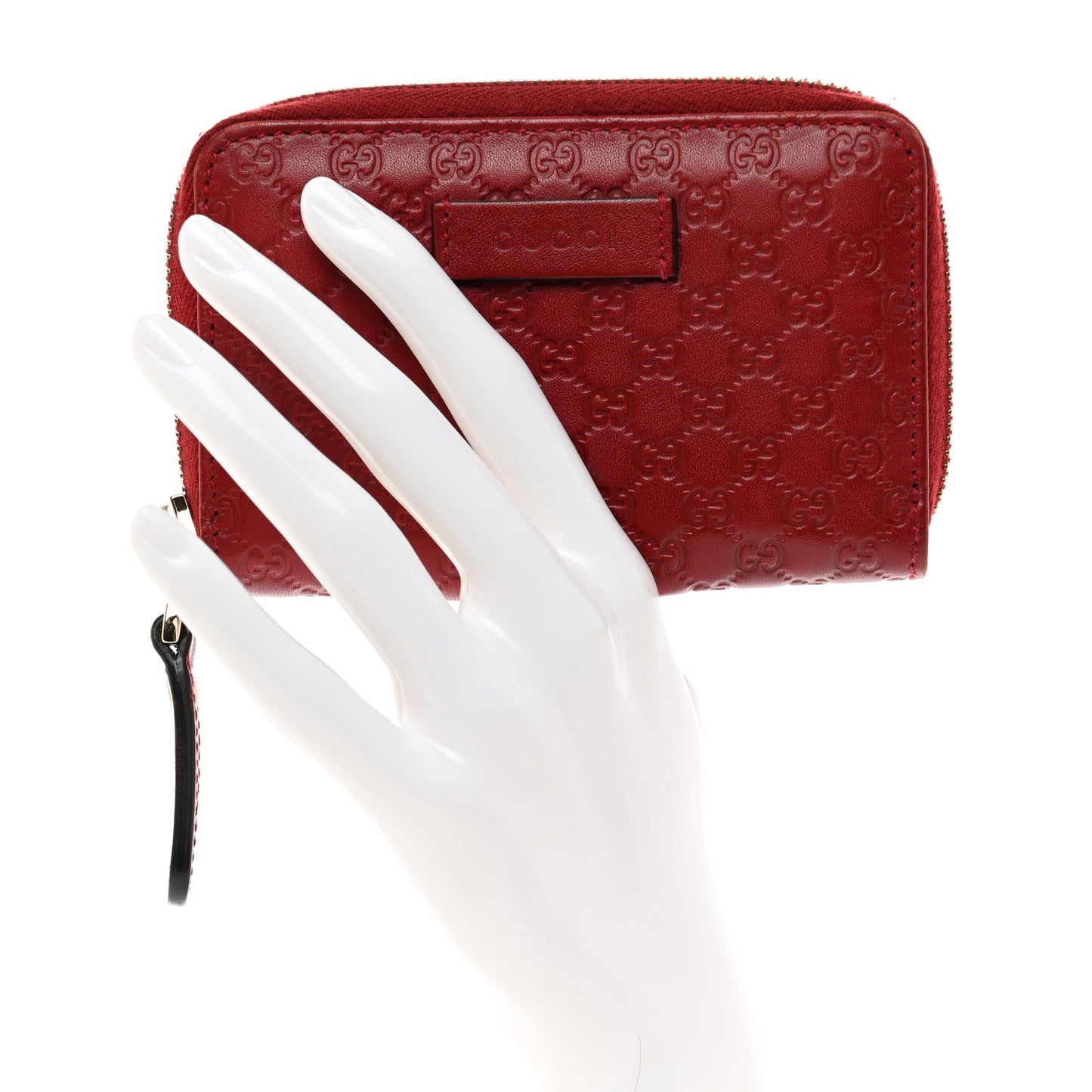 Microguccissima Zip Around Card Case Red
