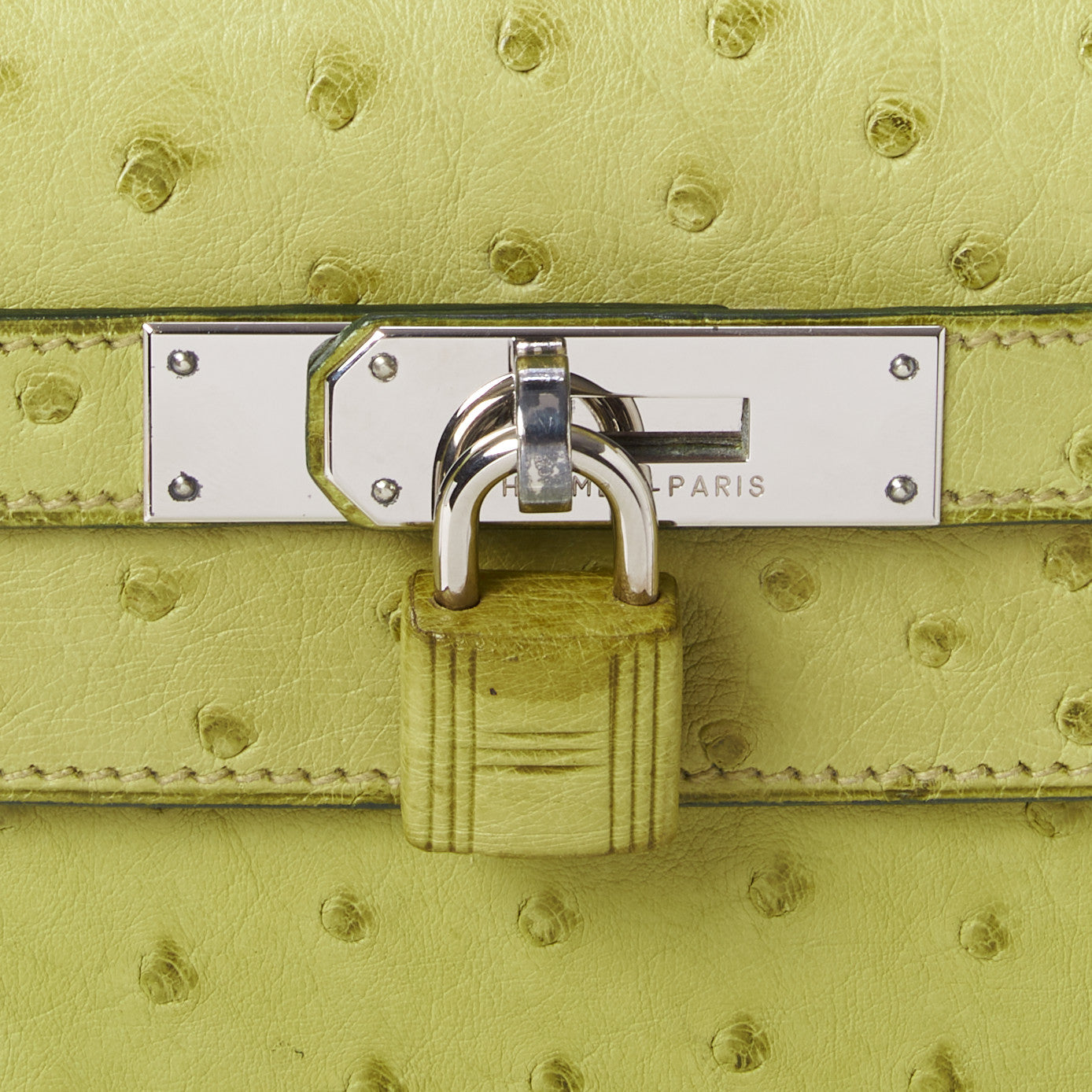 Hermes Ostrich Kelly Sellier 32 Vert Anis 21 of 34