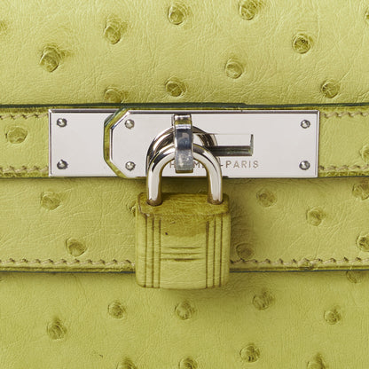 Hermes Ostrich Kelly Sellier 32 Vert Anis 21 of 34