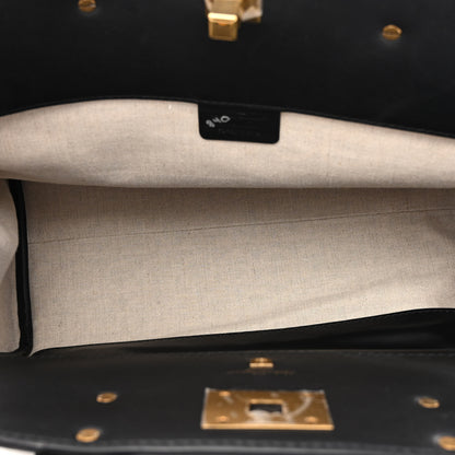 Salvatore Ferragamo Canvas Calfskin Gancini The Studio Bag Black Beige 6 of 10