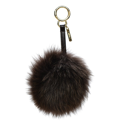 Fendi Fox Fur Vitello Elite Pom Pom Bag Charm Moro 1 of 4