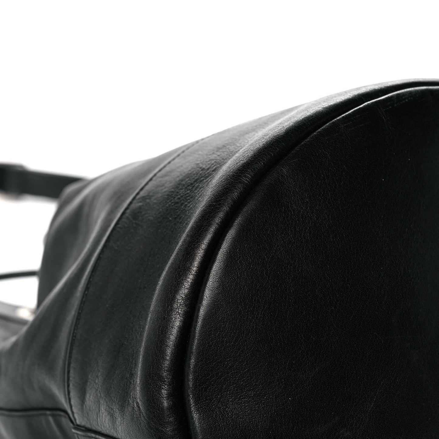 Calfskin Medium Rider Bucket Bag Black