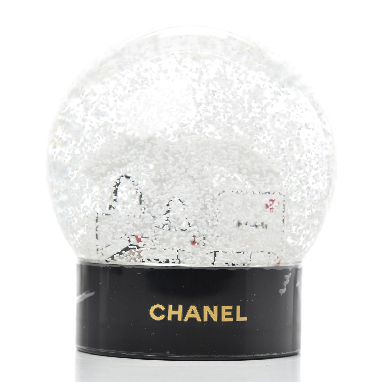 Glass CC Shopping Bag Snow Globe