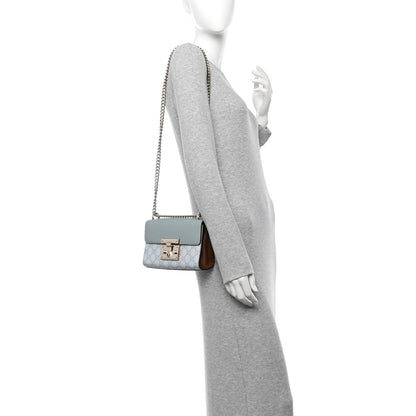 Gucci GG Supreme Monogram Calfskin Small Padlock Shoulder Bag Light Blue 2 of 11