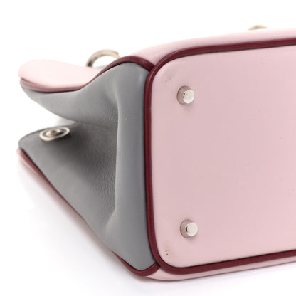 Christian Dior Smooth Calfskin Mini Tri-Color Diorissimo Tote Pink Grey Burgundy 9 of 12