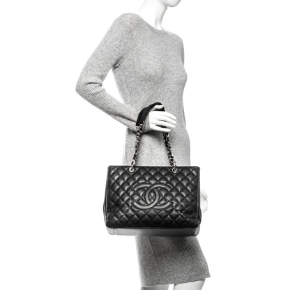 Chanel Caviar Quilted Grand Shopping Tote GST Black 2 of 7