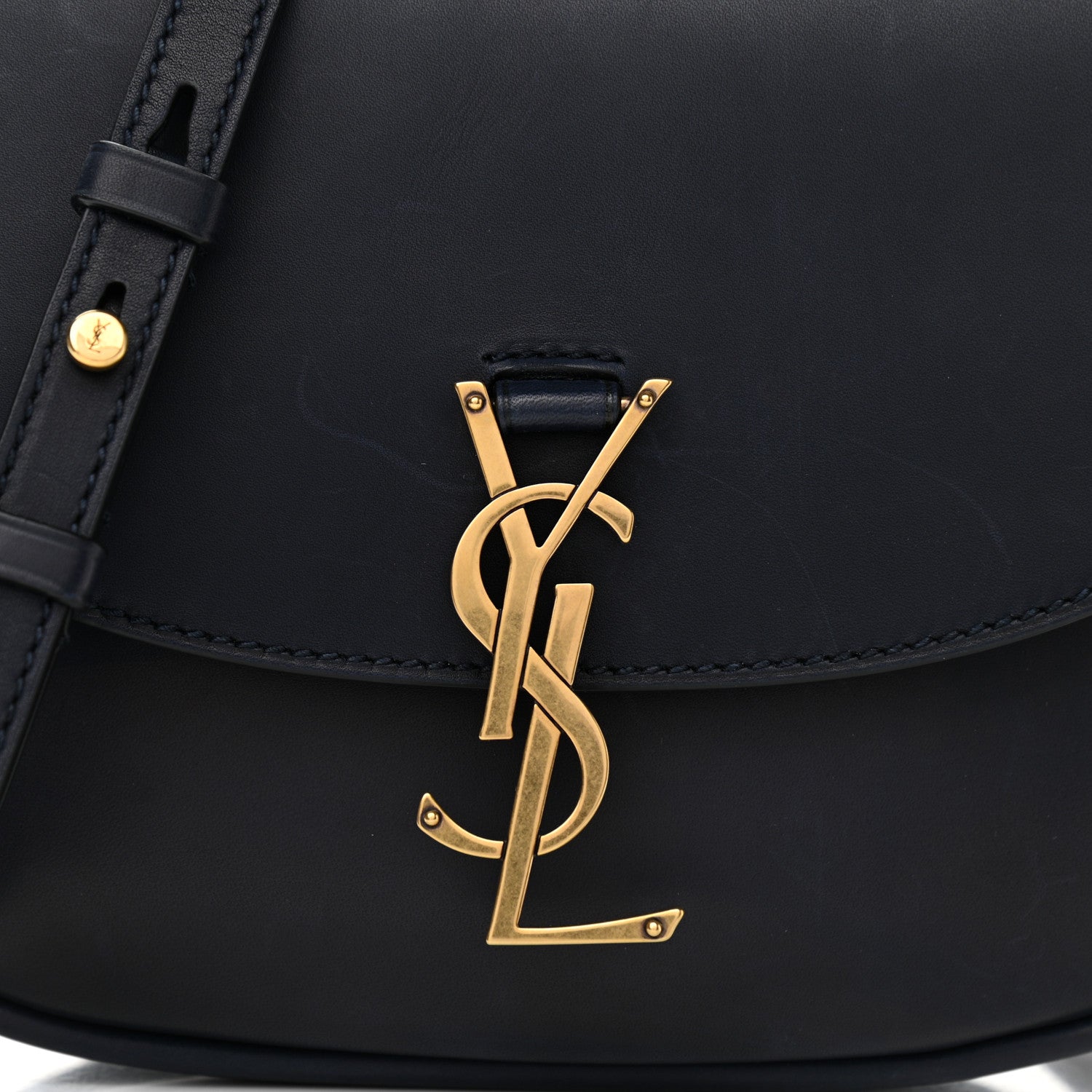 Saint Laurent Smooth Calfskin Monogram Medium Kaia Satchel Deep Marine 8 of 14
