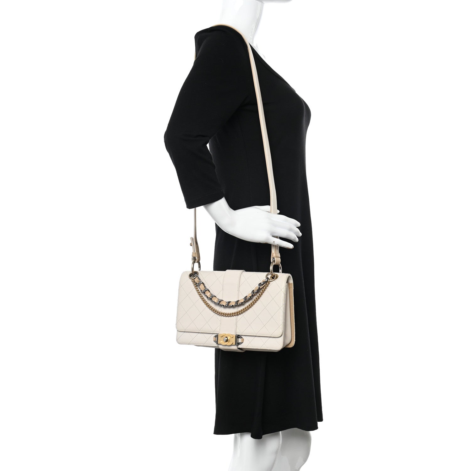 Chanel Calfskin Stitched Flap White 2 of 15