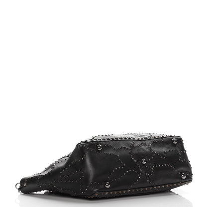 Valentino Garavani Vitello Studded Medium Rockstud Tote Black 5 of 8