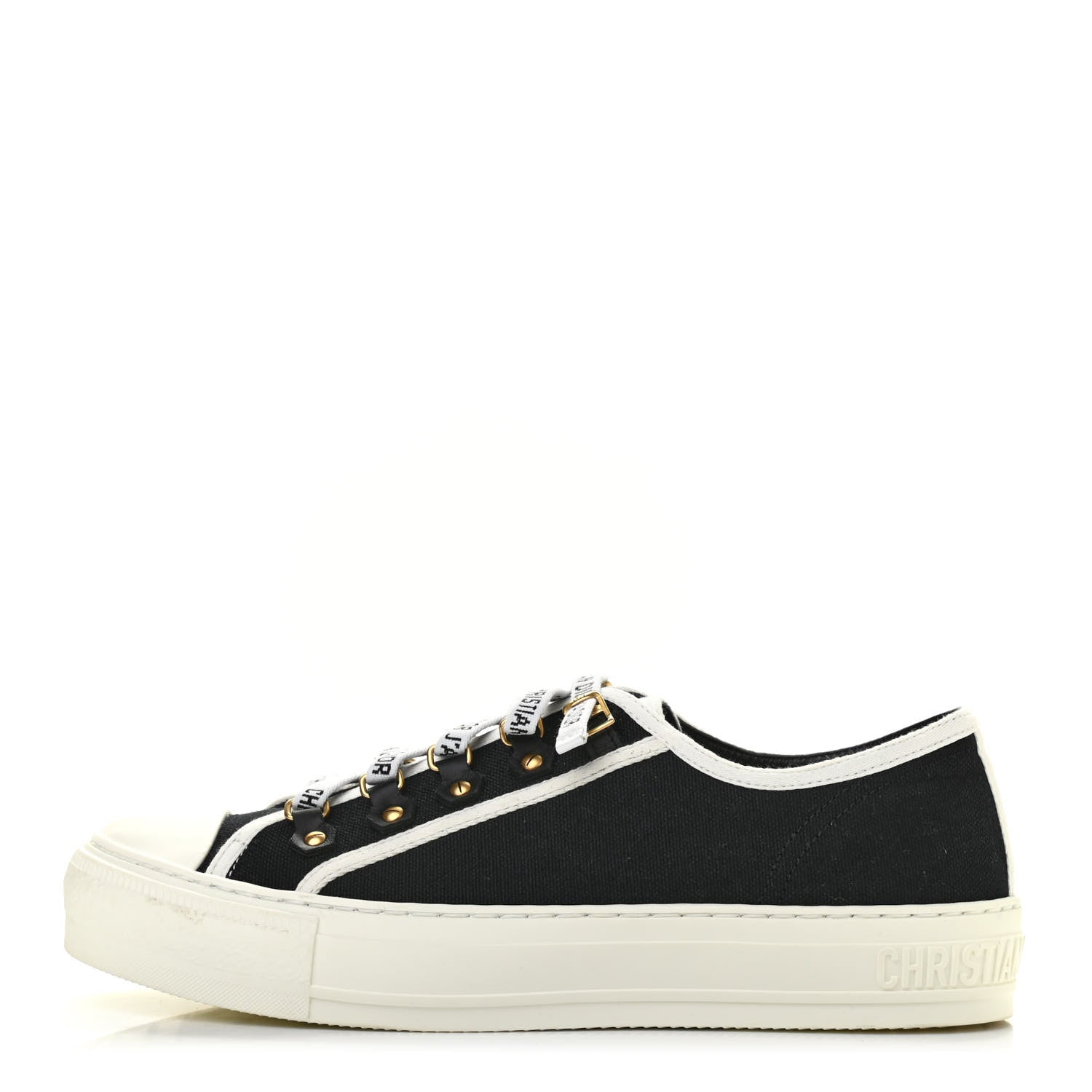 Christian Dior Canvas Walk'N'Dior Low Top Sneakers 38 Black 1 of 8