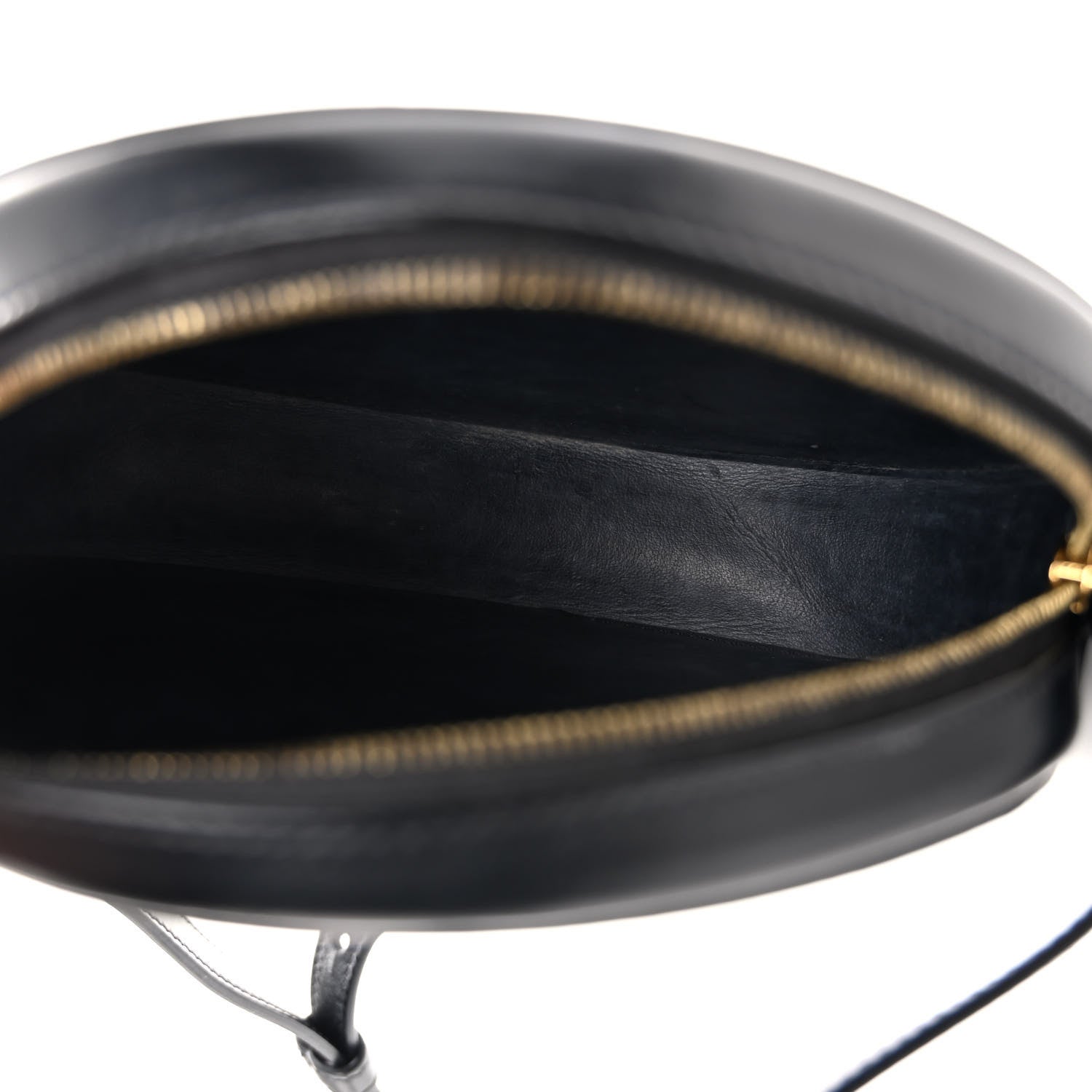 Celine Smooth Calfskin Cuir Triomphe Oval Bag Black 5 of 12