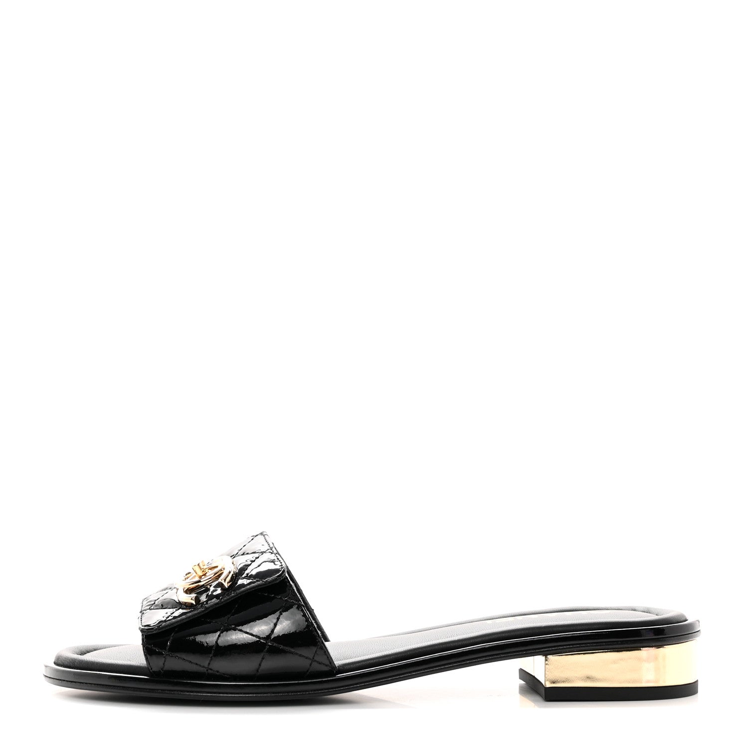 Chanel Patent Calfskin CC Mules 39.5 Black 1 of 8