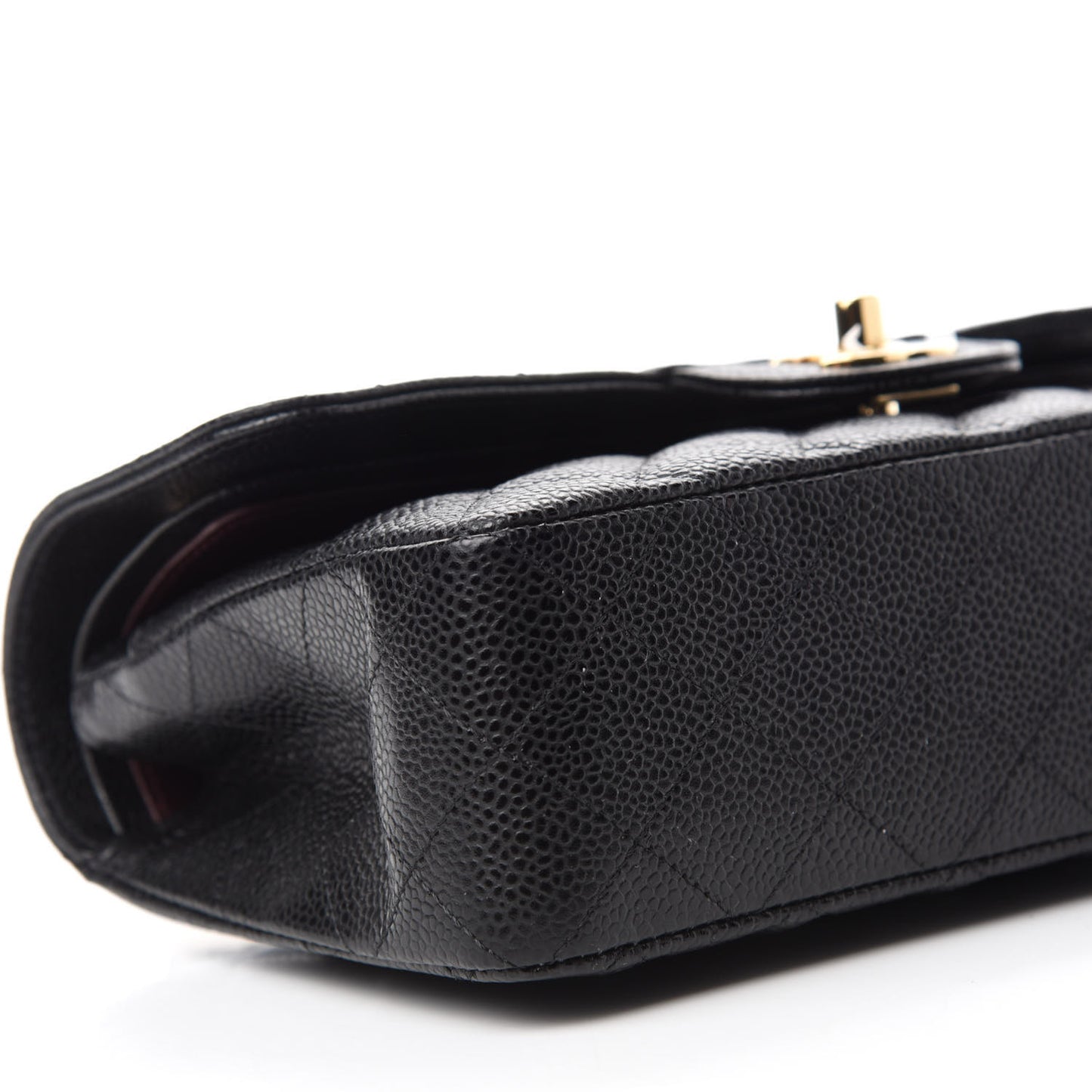 Caviar Quilted Small Double Flap Black