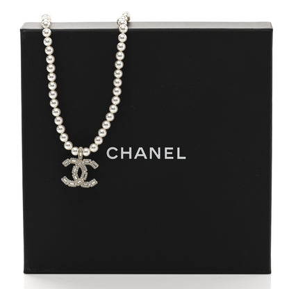 Chanel Pearl Crystal Baguette CC Short Necklace Gold 6 of 6